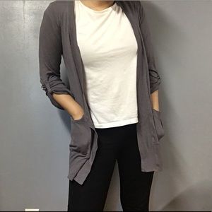 ANTHRO // SPLENDID Grey Open Front Slouchy Cardigan Sz S